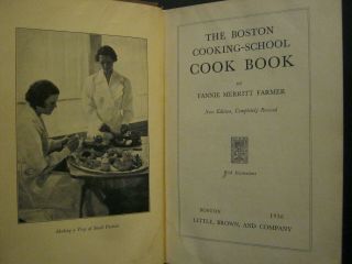 Antique - The Boston Cooking School Cook Book - Fanny M.  Farmer - 1936