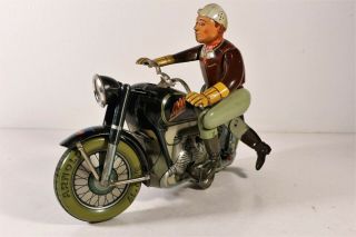 Arnold Mac 700 Motorcycle,  Germany U.  S - Zone Wind - Up Tin Toy 1940s Exc Rare