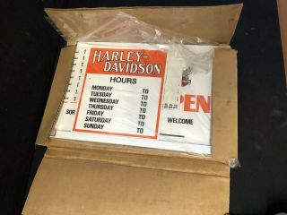 Rare In The Box Harley Davidson Dealership Dealer Window Sign Nib