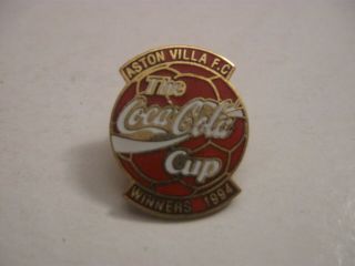 Rare Old 1994 Aston Villa Football Club Coca Cola Cup Enamel Press Pin Badge
