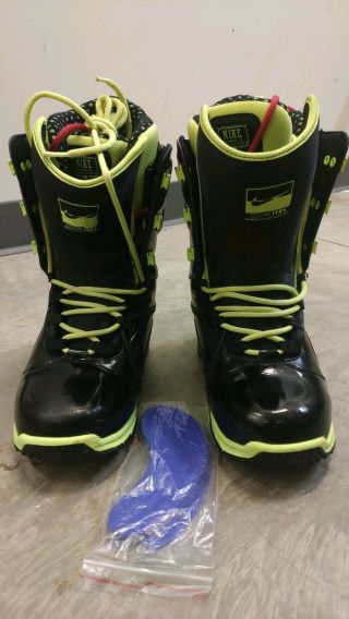 Nike Zoom Ites Lunarendor Rare Snowboard Boots Size 8 Black Neon