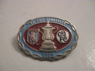 Rare Old 2000 Aston Villa Football Club Fa Cup Finalists Metal Brooch Pin Badge