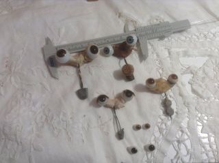 Doll Hospital - Small Group Of Antique Glass Doll Eyes On Rockers - Need Attention