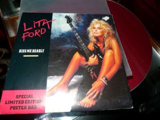 Rare Lita Ford Kiss Me Deadly 45rpm In Poster Bag
