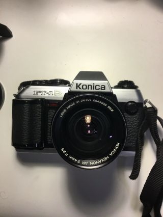 Rare Konica Ft - 1 Pro Half 35mm Film Slr Camera W/ 24mm F2.  8 Hexanon Lens