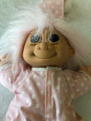 Troll Kidz Plush Stuffed Doll With Pajama Outfit Pink Hair Russ Vintage Kids 12 