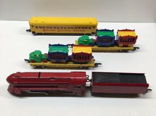 Vintage American Flyer 353 Circus Train With Allied Wagon Loads Rare