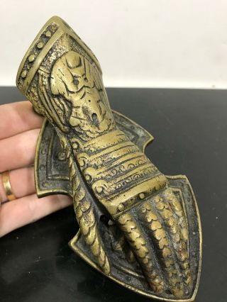 Vintage Salvage Brass Medieval Renaissance Knight Armor Desk Paperwork Clip