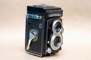 Rare Rolleiflex T White Face Xenar 75mm F/3.  5 Lens Tlr 6x6 Camera