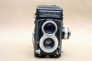 Rare Rolleiflex T White Face Xenar 75mm F/3.  5 Lens TLR 6x6 Camera 2