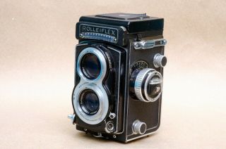Rare Rolleiflex T White Face Xenar 75mm F/3.  5 Lens TLR 6x6 Camera 3