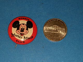 Mickey Mouse Club Button Pinback 1955 1959 Mouseketeers Walt Disney Small Rare