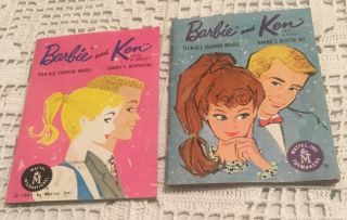 1961 Mattel Barbie And Ken Doll Fashion Booklet Japan (2) 1 Pink,  1 Blue