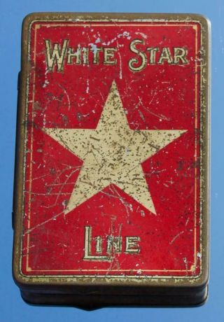 White Star Line Rms Olympic Titanic Era Ariel Gray Cigarette Tin C - 1910 Rare