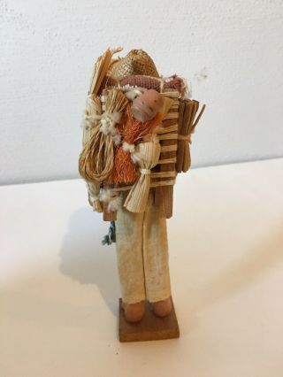 Vintage Guatemalan Cloth Doll - Hiking Man Immigrant - Husk Wire RARE 3