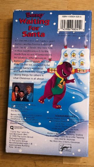Barney Waiting for Santa (VHS,  1992) Christmas Holidays RARE 2