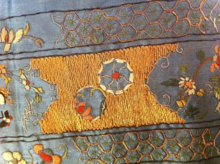 Fine Real Antique Chinese Embroidery Silk Banner Qing Dynasty 2