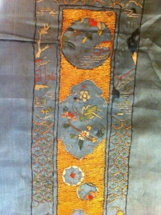 Fine Real Antique Chinese Embroidery Silk Banner Qing Dynasty 3