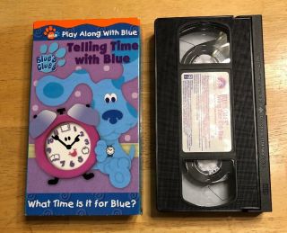 Blues Clues Telling Time With Blue Vhs Video Tape 2002 Nick Jr.  Rare Educational