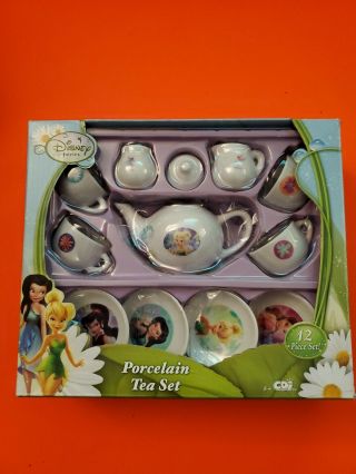 2011 Disney Fairies Porcelain Tea Set 12 Piece Set Rare Collectible Toys