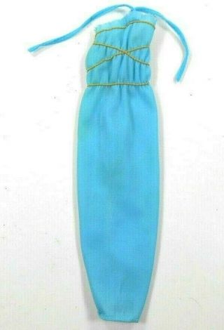 Barbie Vintage 1978 Superstar Blue Halter Gown W/gold Elastic Best Buy 1358