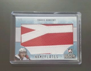 2014 - 15 Leaf In The Game Hockey Travis Konecny Rookie Nameplate Patch 1/1 Rare