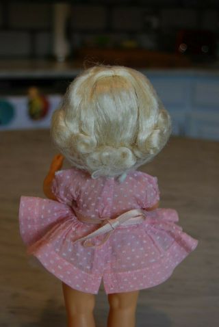 Vintage Terri Lee Doll Clothing TINY TERRI LEE PINK DOTTED SWISS DRESS WITH SLIP 2