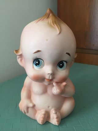 Vintage Lefton Kewpie Bisque 7 " Figure Vase / Planter 3631