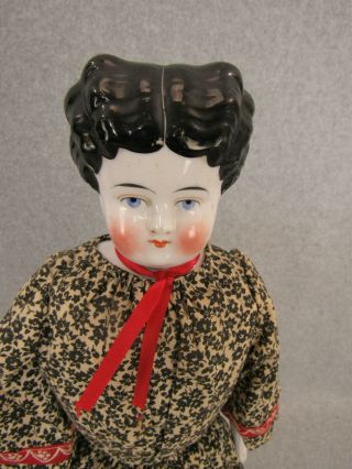 20 " Antique German China Shoulder Head Doll With Rare Sculpted Hair Style