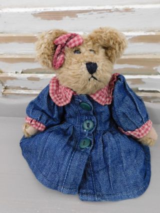 Vintage 6 " Boyds Bear Bonnie J.  B.  Bean Serie Bear Wear Outfit Jointed Toy