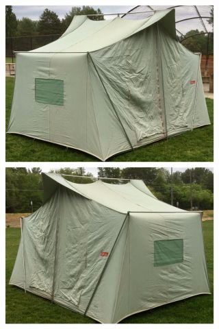 1966 First Year Promotional Model Coleman Oasis Canvas Wall Tent Pristine & Rare