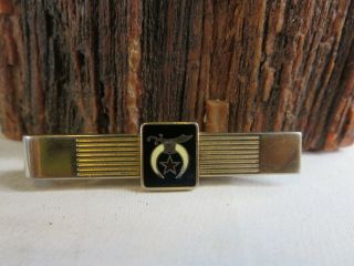 Masonic Shield Motif Vintage Swank Brand Tie Bar Clip Rp8