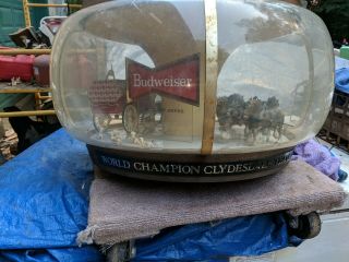 Rare Budweiser World Champion Clydesdale Parade Rotating Carousel Hanging Light
