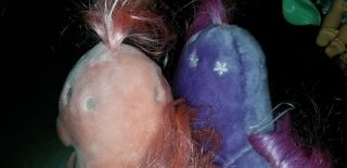 VINTAGE My Little Pony 1980 ' s BLOSSOM & COTTON CANDY Plush PONIES Horses SOFTIES 3