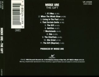 Midge Ure - The Gift - RARE CD album 1985 vgc If I Was 2