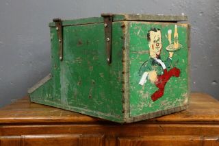 Rare Vtg Buckeye Beer Bar Cooler Sign Wood Box Hand Painted Old Brewery Green
