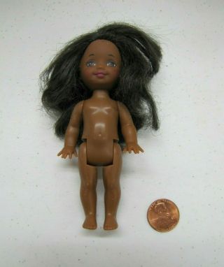 Barbie KELLY DOLL AFRICAN AMERICAN GIRL Bright Brown Eyes Mattel Loose Rare 2