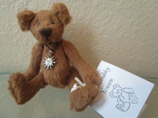 Distressed Rayon Miniature Bear " Riley " Artist Yvette Helwig 1999 Signed