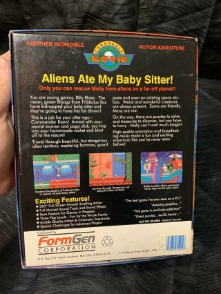 Very Rare Commander Keen Aliens ate my babysitter 3 Disks (5 1/4),  box 1991 PC 3