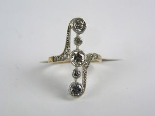 Rare Imper.  Russian 56 Gold Ring With Diamond 0,  85 Carat