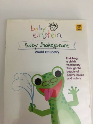 Baby Einstein - Baby Shakespeare - World Of Poetry Dvd - - Rare Vintage - Ship N 24