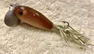 Fishing Lure Fred Arbogast Brown Scale Weedless Jitterbug Tackle Box Crank Bait