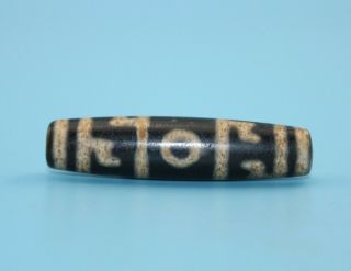 58 14 Mm Antique Dzi Agate Old 3 Eyes Bead From Tibet