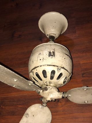 Very Rare 1910s Veritys Raisina Antique Cast Iron Vintage Dc Ceiling Fan England