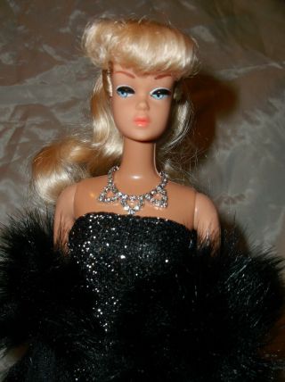 Rare Barbie 1986 Ma - Ba Platinum Blond Pb Store Japan Exclusive " Black Evening "