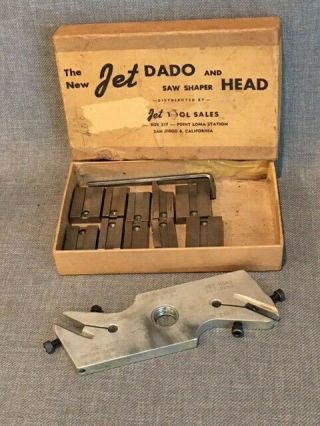 Rare Vintage Jet Dado And Saw Shaper Molding Head With 5 Pr Cutting Blades