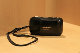 Olympus Stylus Mju 1 35mm Rare Black & Gold - - Film F3.  5 35mm Lens