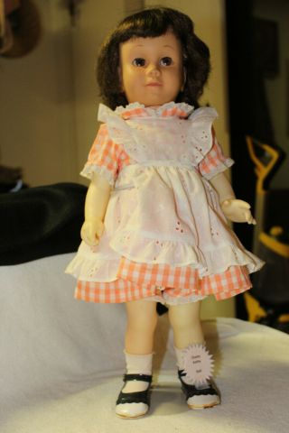 Vintage Chatty Cathy Doll By Mattel,  1960’s Brunette Mute 20 " With Stand
