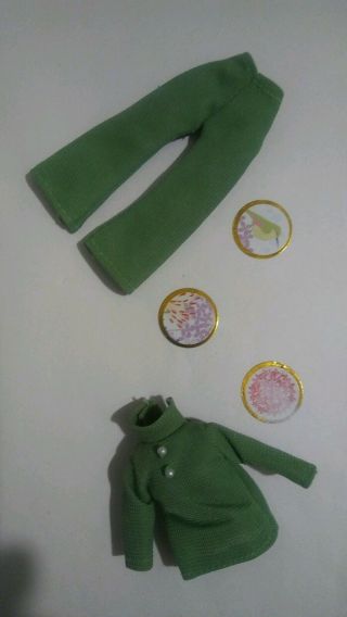 Vintage Topper Dawn/pippa Dolls " Green Clone Pant Suit " 