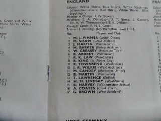 FA AMATEUR INTERNATIONAL TOURNAMENT PROGRAMME MAY 1963 - EXTREMELY RARE 3